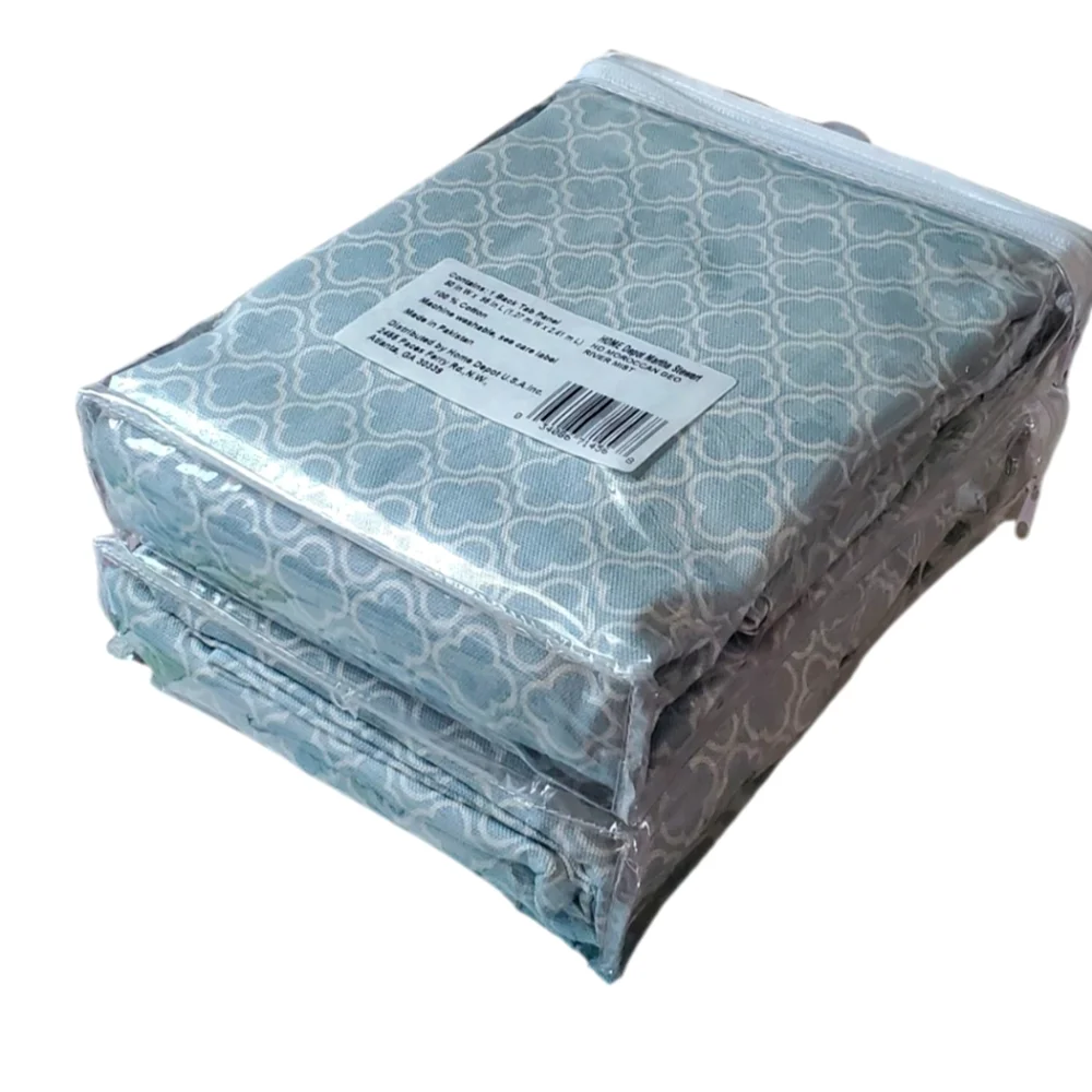 New Martha Stewart HD Moroccan Geo River Mist 2 Panels. 50
